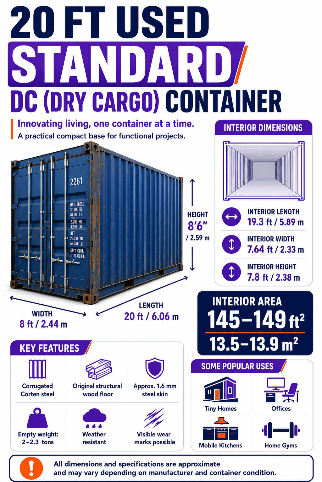 20 FT USED STANDRAD DC CONTAINER